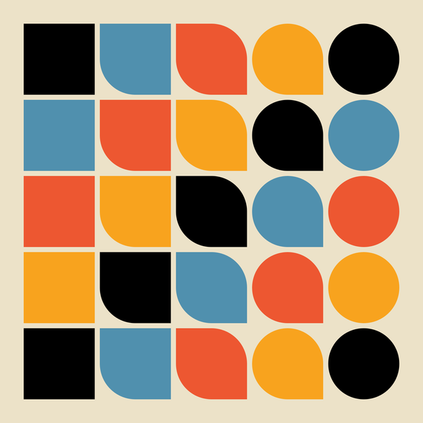 Vibrant Digital Art: Creating a Bauhaus-Inspired Grid of Colorful  Shapes with Code